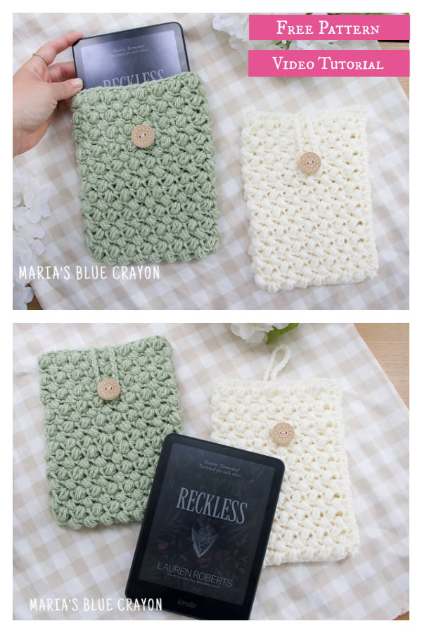 Kindle Sleeve Free Crochet Pattern and Video Tutorial