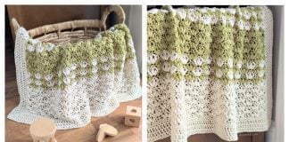 Lotus Stitch Baby Blanket Free Crochet Pattern and Video Tutorial