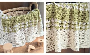 Lotus Stitch Baby Blanket Free Crochet Pattern and Video Tutorial