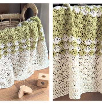 Lotus Stitch Baby Blanket Free Crochet Pattern and Video Tutorial