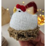 Mini Plush Chicken in Basket Free Crochet Pattern and Video Tutorial