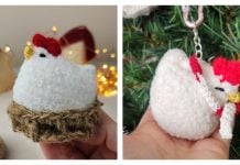 Mini Plush Chicken in Basket Free Crochet Pattern and Video Tutorial