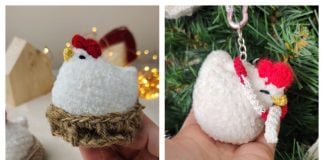 Mini Plush Chicken in Basket Free Crochet Pattern and Video Tutorial