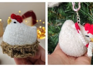 Mini Plush Chicken in Basket Free Crochet Pattern and Video Tutorial