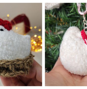 Mini Plush Chicken in Basket Free Crochet Pattern and Video Tutorial