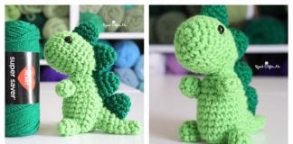 Mini Squish-A-Saurus Dinosaur Free Crochet Pattern