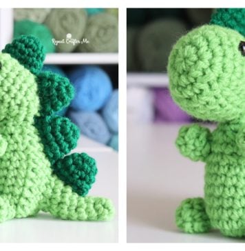 Mini Squish-A-Saurus Dinosaur Free Crochet Pattern