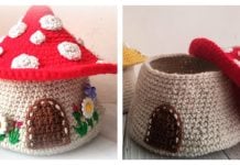 Mushroom Storage Basket Free Crochet Pattern and Video Tutorial