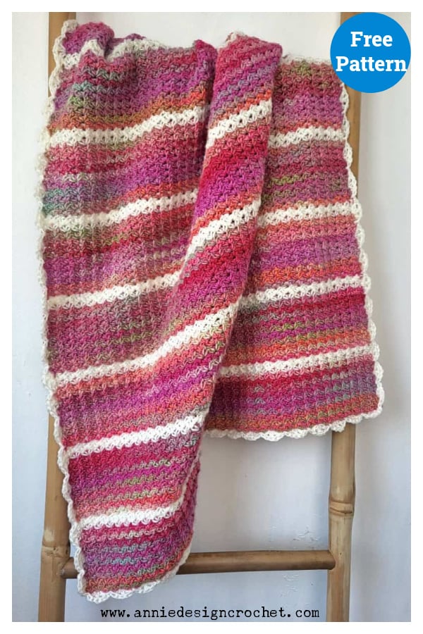 One Row Repeat Baby Blanket Free Crochet Pattern