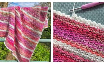 One Row Repeat Baby Blanket Free Crochet Pattern