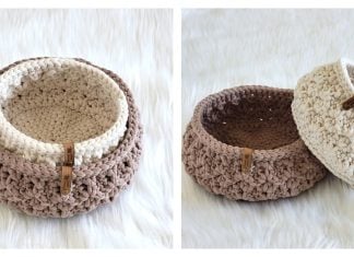 Round Nesting Basket Set Free Crochet Pattern