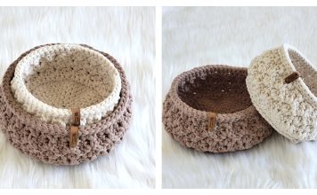 Round Nesting Basket Set Free Crochet Pattern