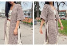 Side Slits Cardigan Free Crochet Pattern and Video Tutorial