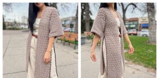 Side Slits Cardigan Free Crochet Pattern and Video Tutorial