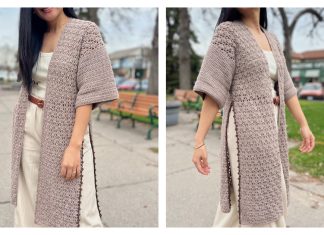 Side Slits Cardigan Free Crochet Pattern and Video Tutorial
