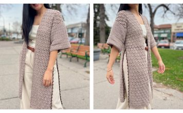 Side Slits Cardigan Free Crochet Pattern and Video Tutorial