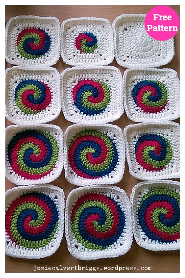 Spiral Squares Free Crochet Pattern