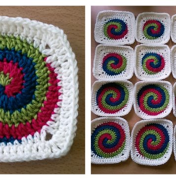 Spiral Squares Free Crochet Pattern