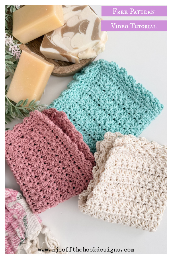 Spring Star Stitch Dishcloth Free Crochet Pattern and Video Tutorial