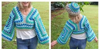 Two Granny Square Sweater Free Crochet Pattern and Video Tutorial