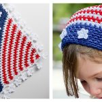 Americana Stars and Stripes Head Scarf Free Crochet Pattern
