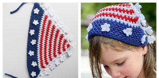 Americana Stars and Stripes Head Scarf Free Crochet Pattern