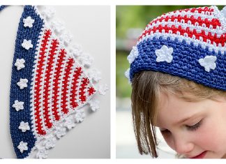 Americana Stars and Stripes Head Scarf Free Crochet Pattern