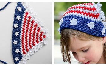 Americana Stars and Stripes Head Scarf Free Crochet Pattern