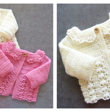 Lotus Shells Baby Jacket Free Crochet Pattern