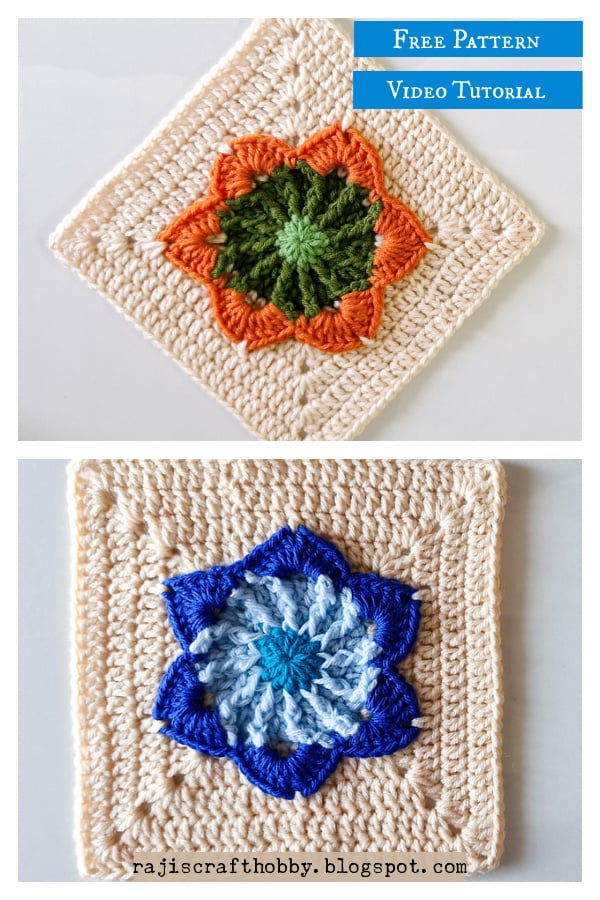 Radiant Orbit Granny Square Free Crochet Pattern and Video Tutorial