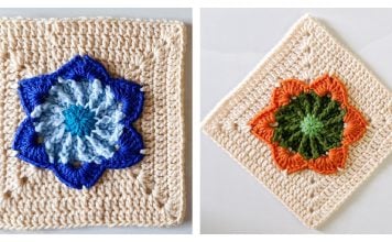 Radiant Orbit Granny Square Free Crochet Pattern and Video Tutorial