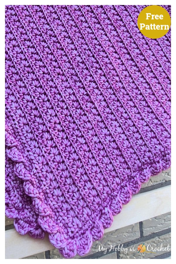 Textured Star Stitch Baby Blanket Free Crochet Pattern