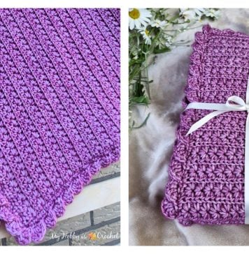 Textured Star Stitch Baby Blanket Free Crochet Pattern