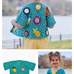 Tropical Motif Cardi Free Crochet Pattern