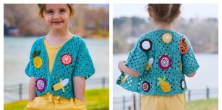Tropical Motif Cardi Free Crochet Pattern