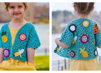 Tropical Motif Cardi Free Crochet Pattern