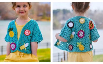 Tropical Motif Cardi Free Crochet Pattern