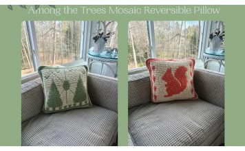 Woodland Mosaic Reversible Pillow Free Crochet Pattern