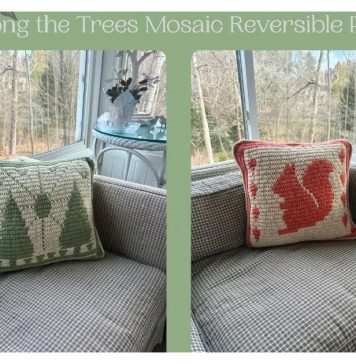 Woodland Mosaic Reversible Pillow Free Crochet Pattern