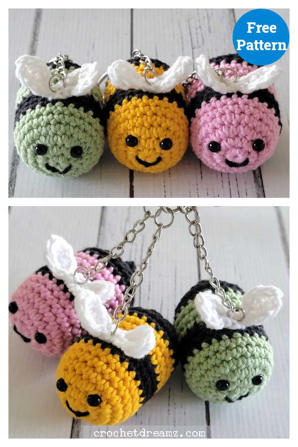 Bee Keychain Free Crochet Pattern