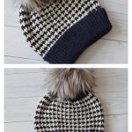 Houndstooth Beanie Free Crochet Pattern and Video Tutorial