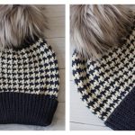 Houndstooth Beanie Free Crochet Pattern and Video Tutorial
