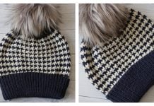 Houndstooth Beanie Free Crochet Pattern and Video Tutorial