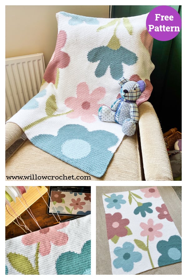 Pastel Meadows Baby Blanket Free Crochet Pattern