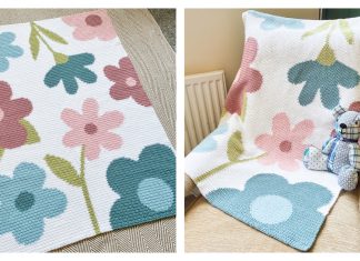 Pastel Meadows Baby Blanket Free Crochet Pattern