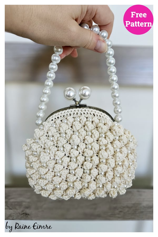 Pearls and Prosecco Purse Free Crochet Pattern