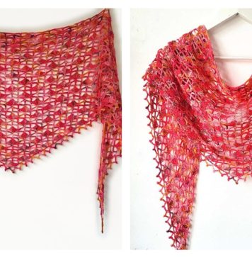 Rosehip Lace Shawl Free Crochet Pattern