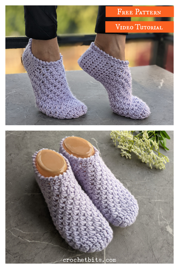 Soft House Slippers Free Crochet Pattern and Video Tutorial