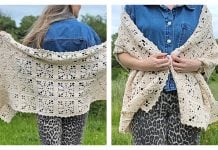 Vintage Flower Shawl Free Crochet Pattern