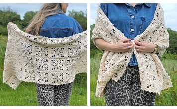 Vintage Flower Shawl Free Crochet Pattern